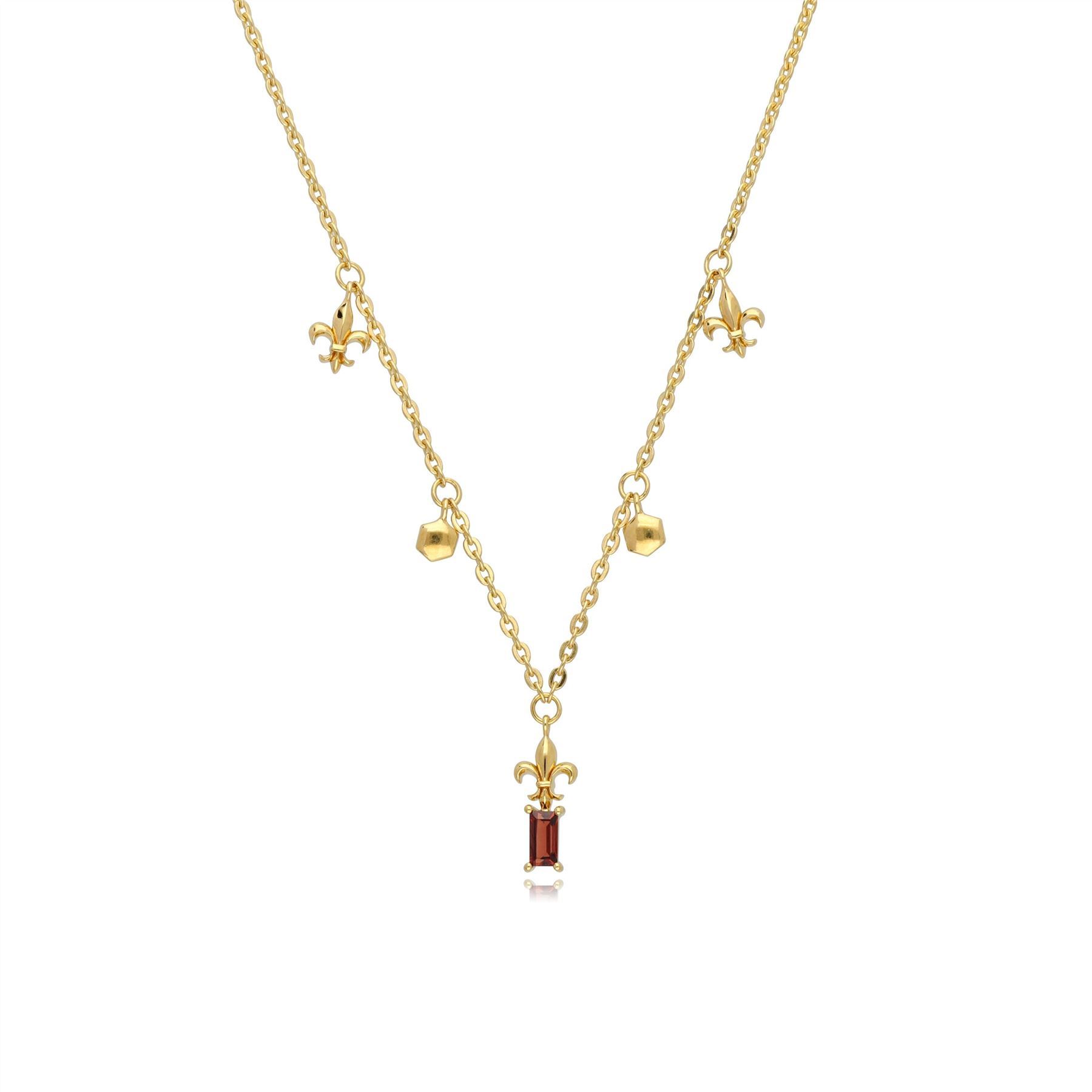 ECFEW™ Garnet Fleur De Lis Choker Necklace ECFEW™ Garnet Fleur De Lis Choker Necklace