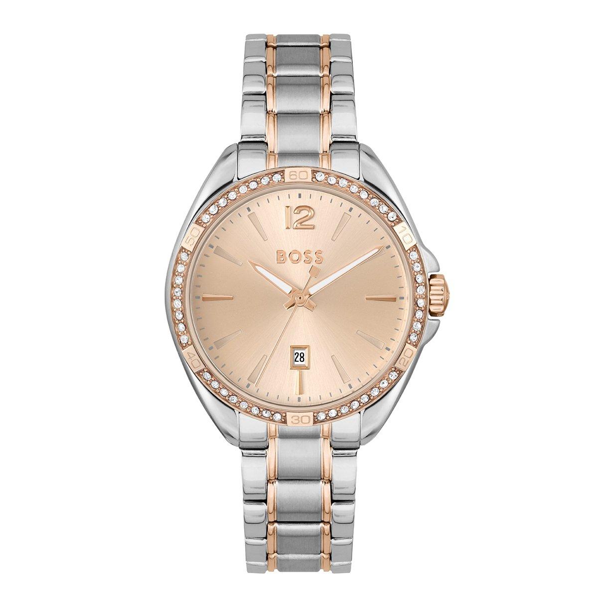 BOSS Stainless Steel and Rose Gold Tone Felina Ladies Watch BOSS Stainless Steel and Rose Gold Tone Felina Ladies Watch