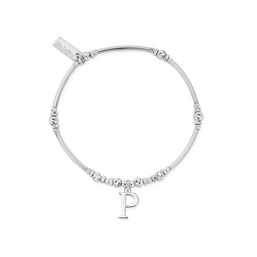 ChloBo Silver Iconic P Initial Bracelet - Silver ChloBo Silver Iconic P Initial Bracelet - Silver