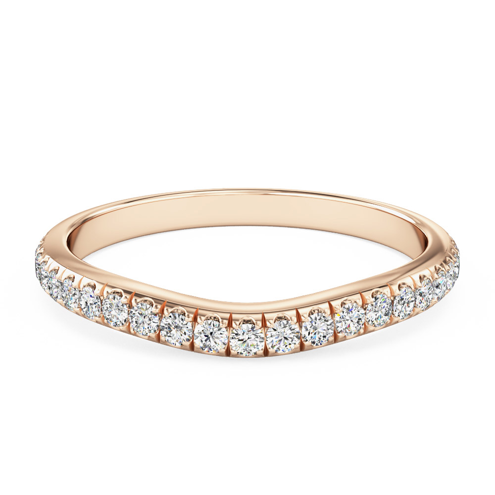 A stylish made to match round brilliant cut diamond eternity/wedding ring in 18ct rose gold A stylish made to match round brilliant cut diamond eternity/wedding ring in 18ct rose gold