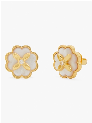 Kate Spade New York Gold Mother Of Pearl Flower Earrings - Gold Kate Spade New York Gold Mother Of Pearl Flower Earrings - Gold