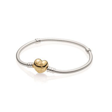 Pandora Moments Silver & Gold Heart Clasp Bracelet - 18cm Pandora Moments Silver & Gold Heart Clasp Bracelet - 18cm