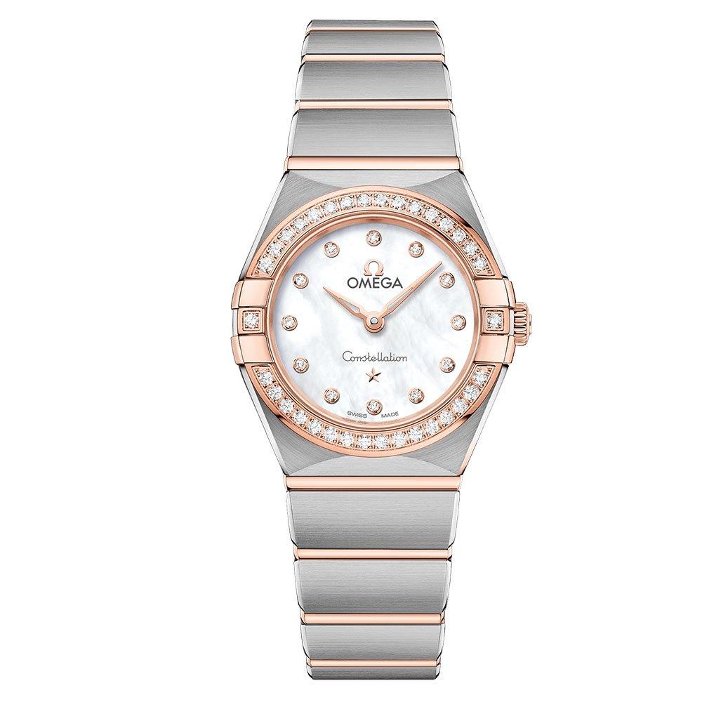 Omega Women's Constellation Manhattan Steel and 18ct Sedna Gold Diamond Watch 131.25.25.60.55.001, Size 25mm Omega Women's Constellation Manhattan Steel and 18ct Sedna Gold Diamond Watch 131.25.25.60.55.001, Size 25mm