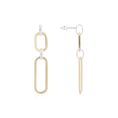 Argento Silver Two Toned Drop Earrings - Silver Argento Silver Two Toned Drop Earrings - Silver