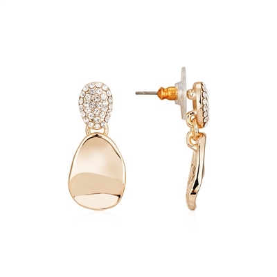 August Woods Gold Textured Double Drop Earrings - Gold August Woods Gold Textured Double Drop Earrings - Gold