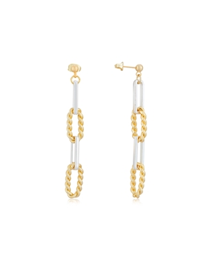 August Woods Silver Mixed Textured Chain Earrings - Silver August Woods Silver Mixed Textured Chain Earrings - Silver