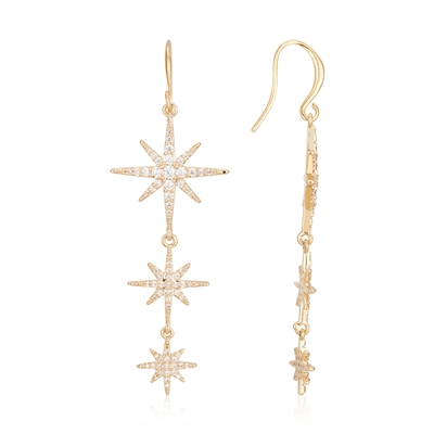 August Woods Gold Northern Lights Triple Star Earrings - Gold August Woods Gold Northern Lights Triple Star Earrings - Gold